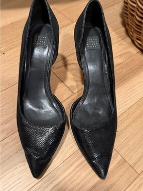 White House Black Market Black Pointed-Toe D'Orsay Pumps